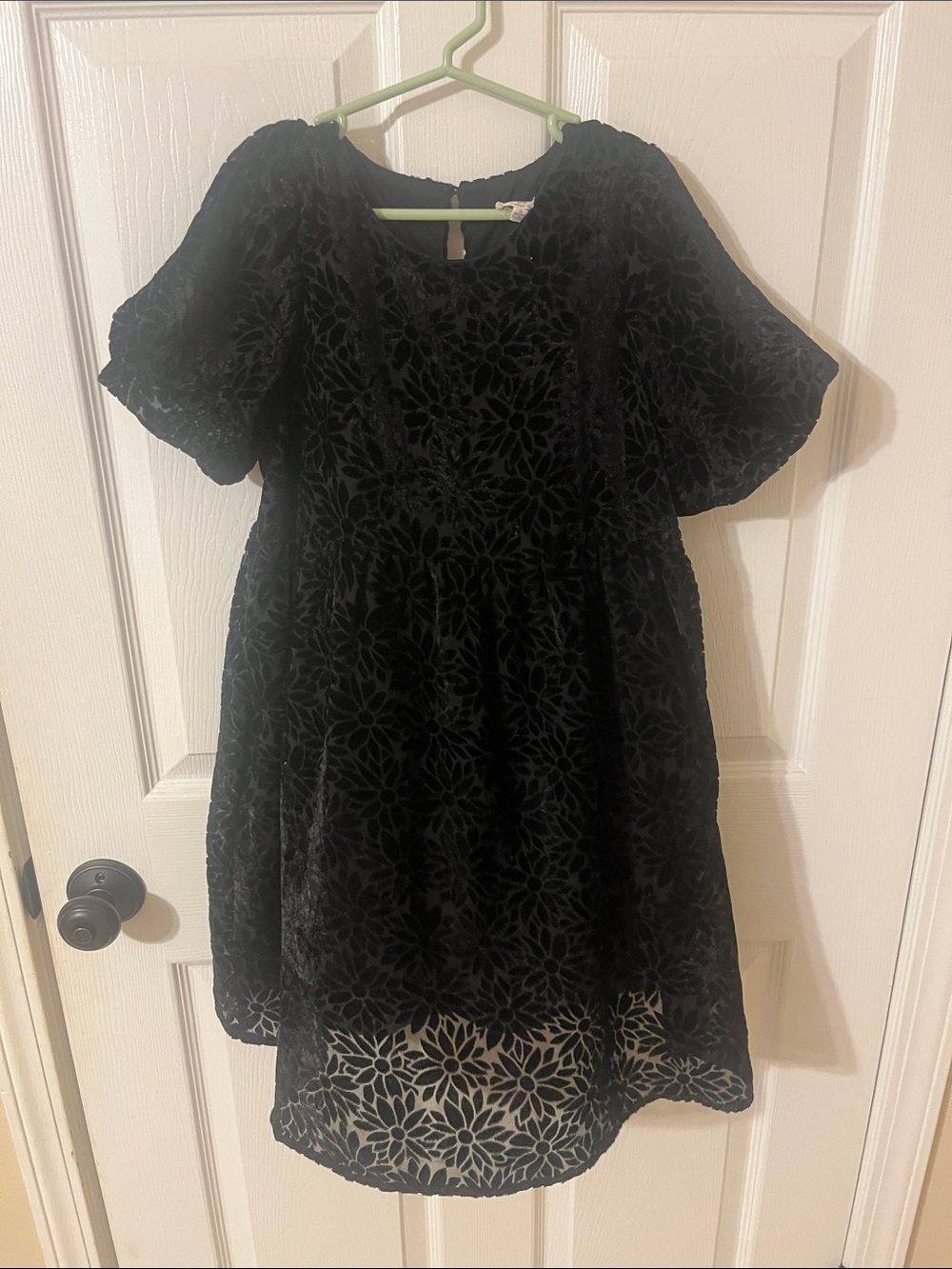 Hayden girls Black Floral Lace Girls Dress
